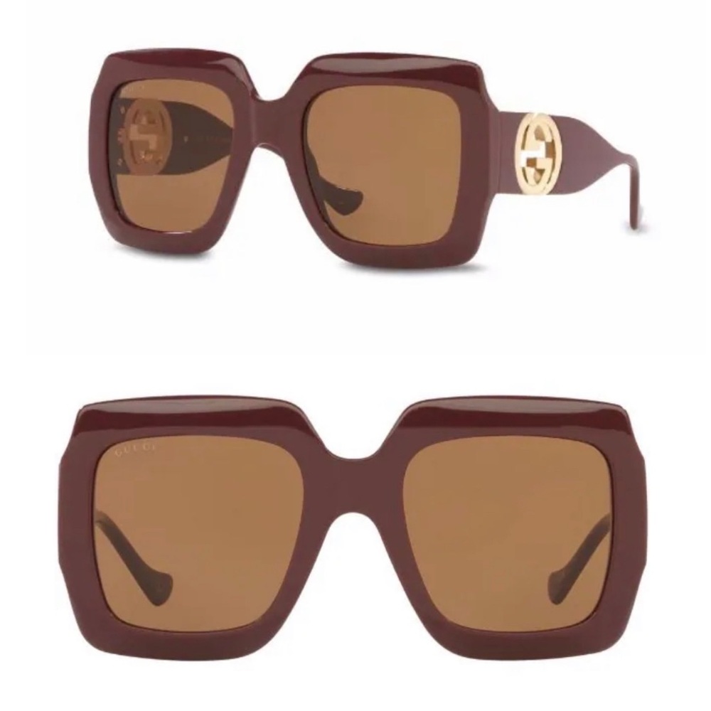 Gucci Brown Square Ladies Sunglasses